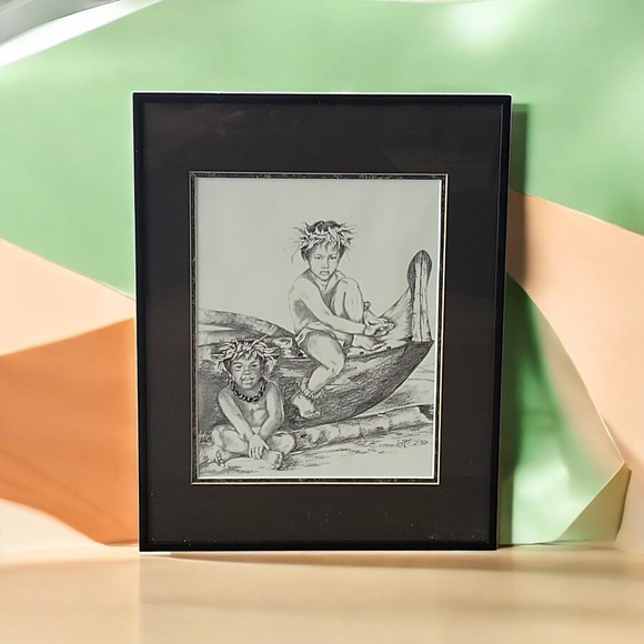 Helga M Vainowski Framed Print. POKI I. Paintung From MAUUI collection. 17 X 14" - Picture 12 of 14